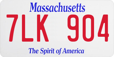 MA license plate 7LK904