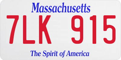 MA license plate 7LK915