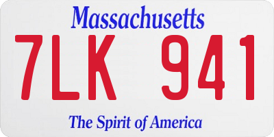 MA license plate 7LK941