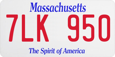 MA license plate 7LK950