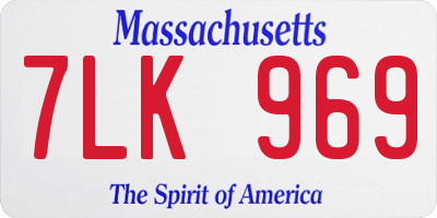 MA license plate 7LK969
