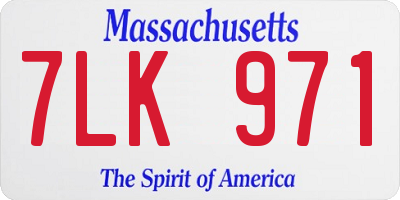 MA license plate 7LK971