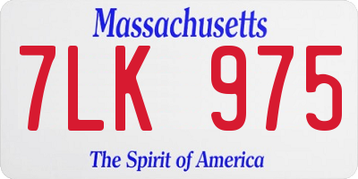 MA license plate 7LK975