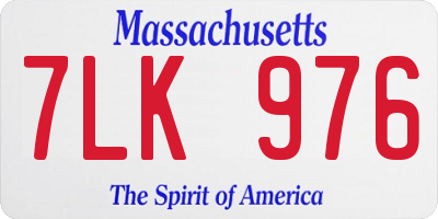 MA license plate 7LK976