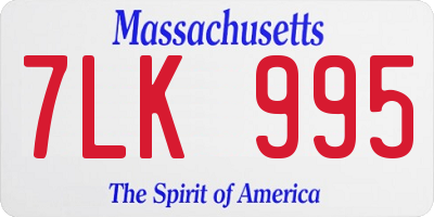 MA license plate 7LK995