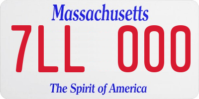 MA license plate 7LL000