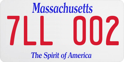 MA license plate 7LL002