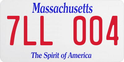 MA license plate 7LL004