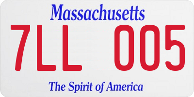 MA license plate 7LL005