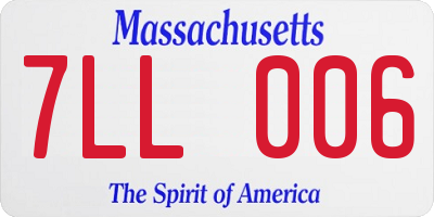 MA license plate 7LL006