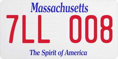 MA license plate 7LL008