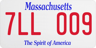 MA license plate 7LL009