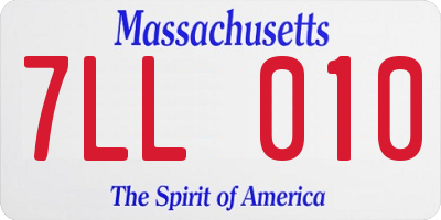 MA license plate 7LL010
