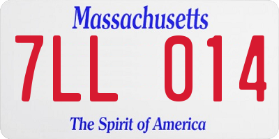 MA license plate 7LL014