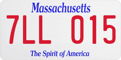 MA license plate 7LL015