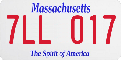 MA license plate 7LL017