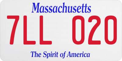 MA license plate 7LL020