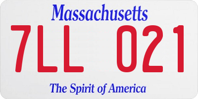 MA license plate 7LL021