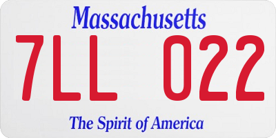 MA license plate 7LL022