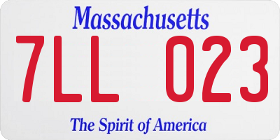 MA license plate 7LL023