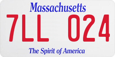 MA license plate 7LL024