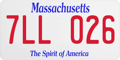 MA license plate 7LL026