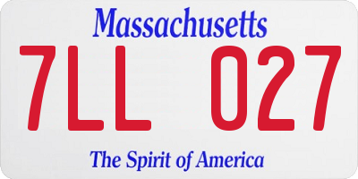 MA license plate 7LL027