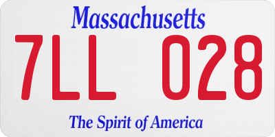 MA license plate 7LL028