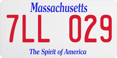 MA license plate 7LL029
