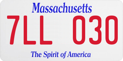 MA license plate 7LL030