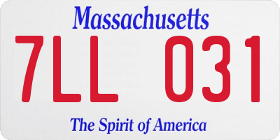 MA license plate 7LL031