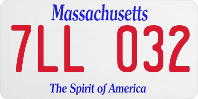 MA license plate 7LL032