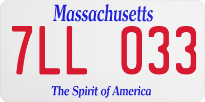 MA license plate 7LL033