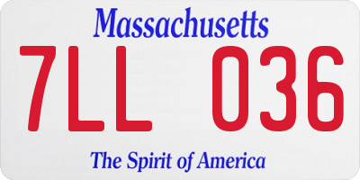 MA license plate 7LL036