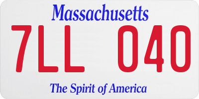 MA license plate 7LL040