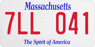 MA license plate 7LL041