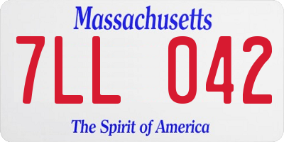 MA license plate 7LL042