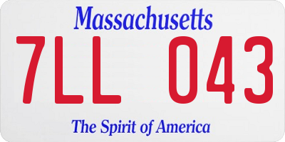MA license plate 7LL043