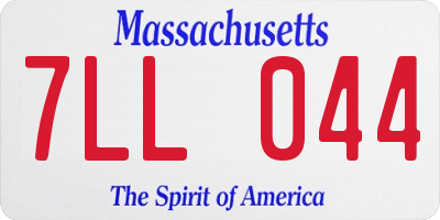 MA license plate 7LL044