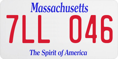 MA license plate 7LL046