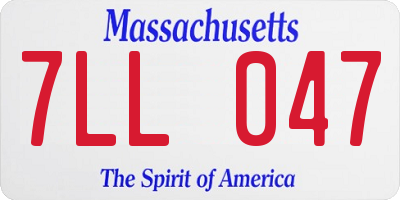 MA license plate 7LL047