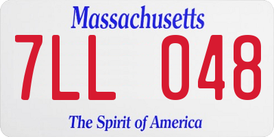 MA license plate 7LL048