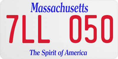 MA license plate 7LL050