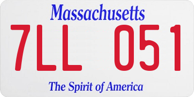MA license plate 7LL051