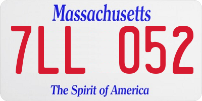 MA license plate 7LL052