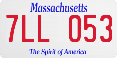 MA license plate 7LL053