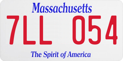 MA license plate 7LL054