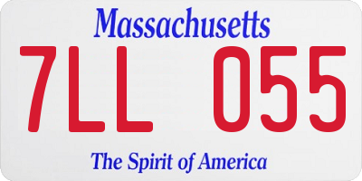 MA license plate 7LL055