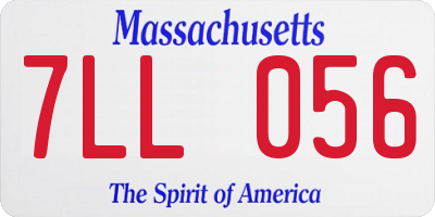 MA license plate 7LL056