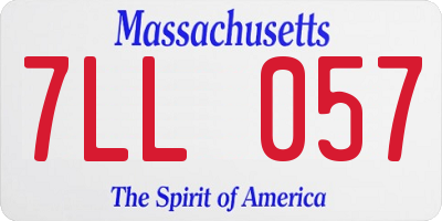 MA license plate 7LL057